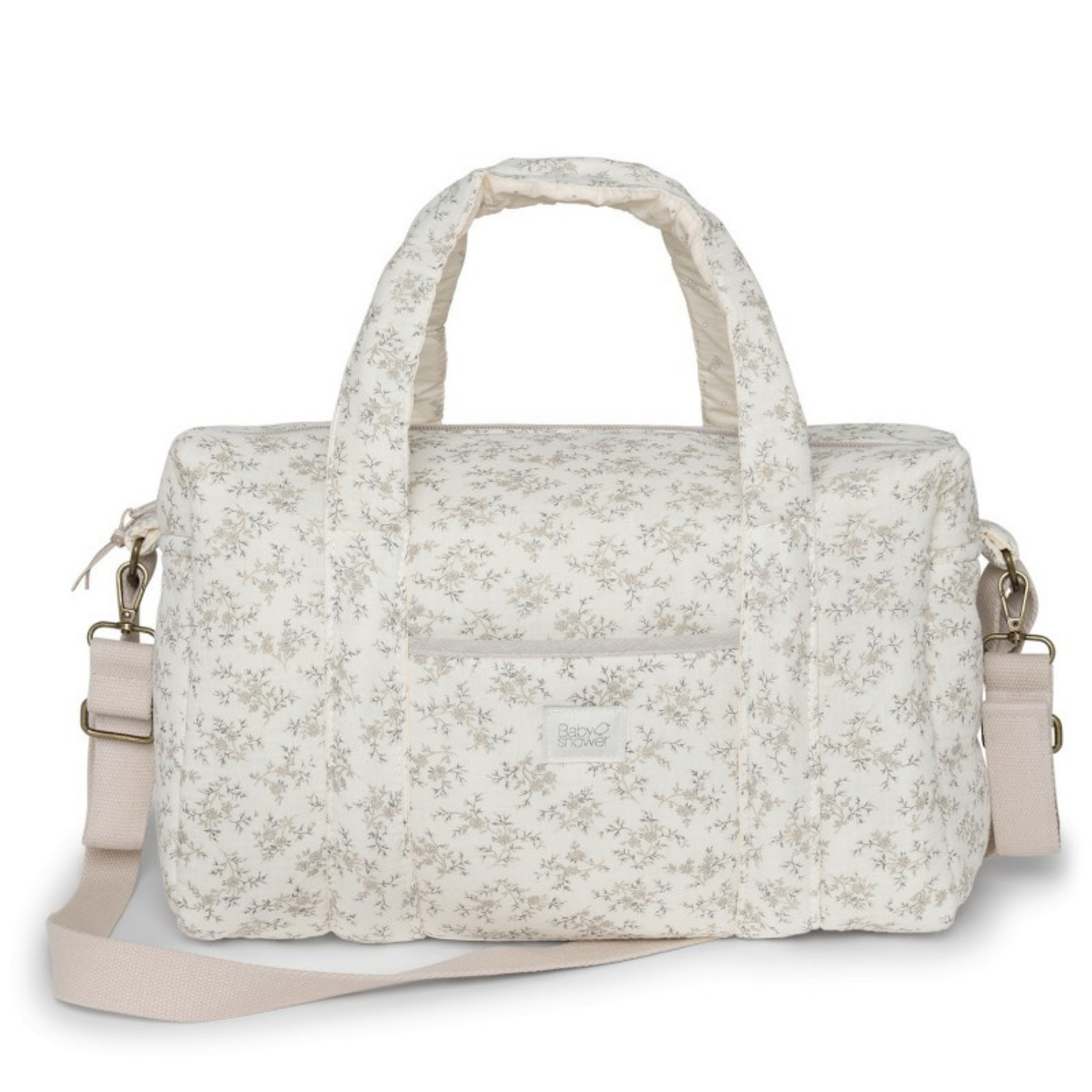 תיק עגלה מדגם High Park מכותנה אורגנית - מעוטר בעלים אפורים