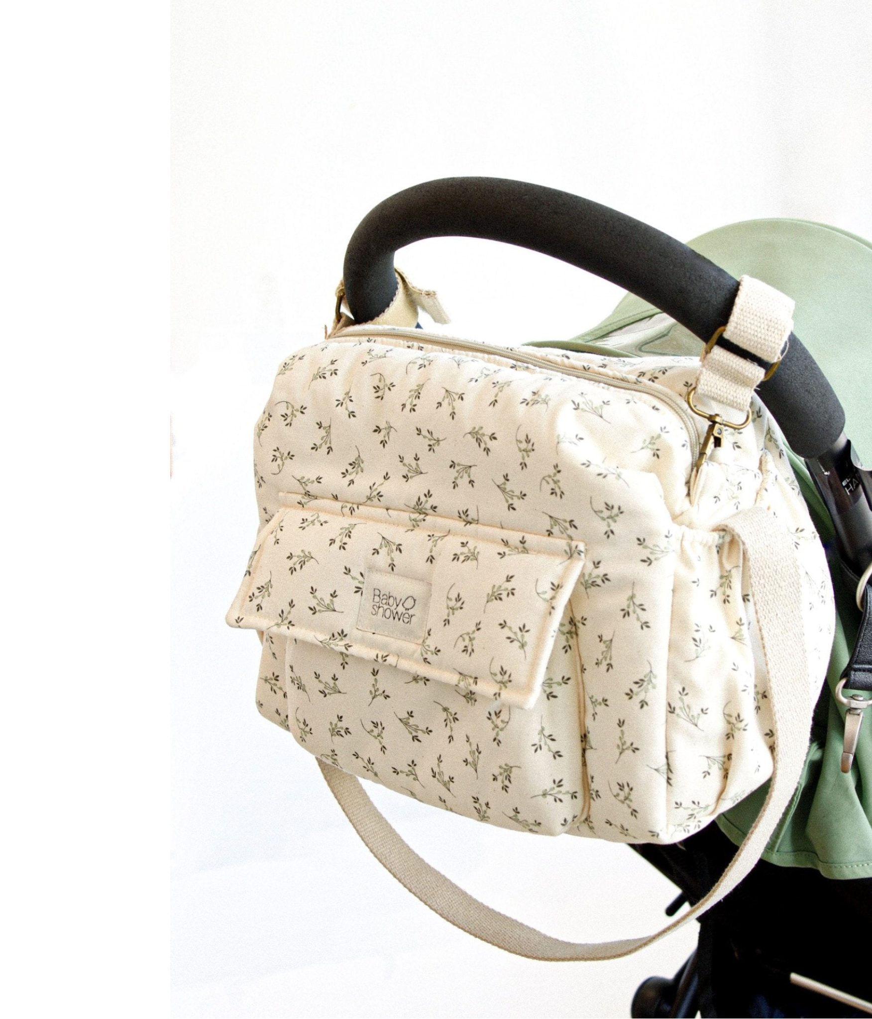 סט עלי זית - תיק החתלה+משטח החתלה+תיק חיתולים