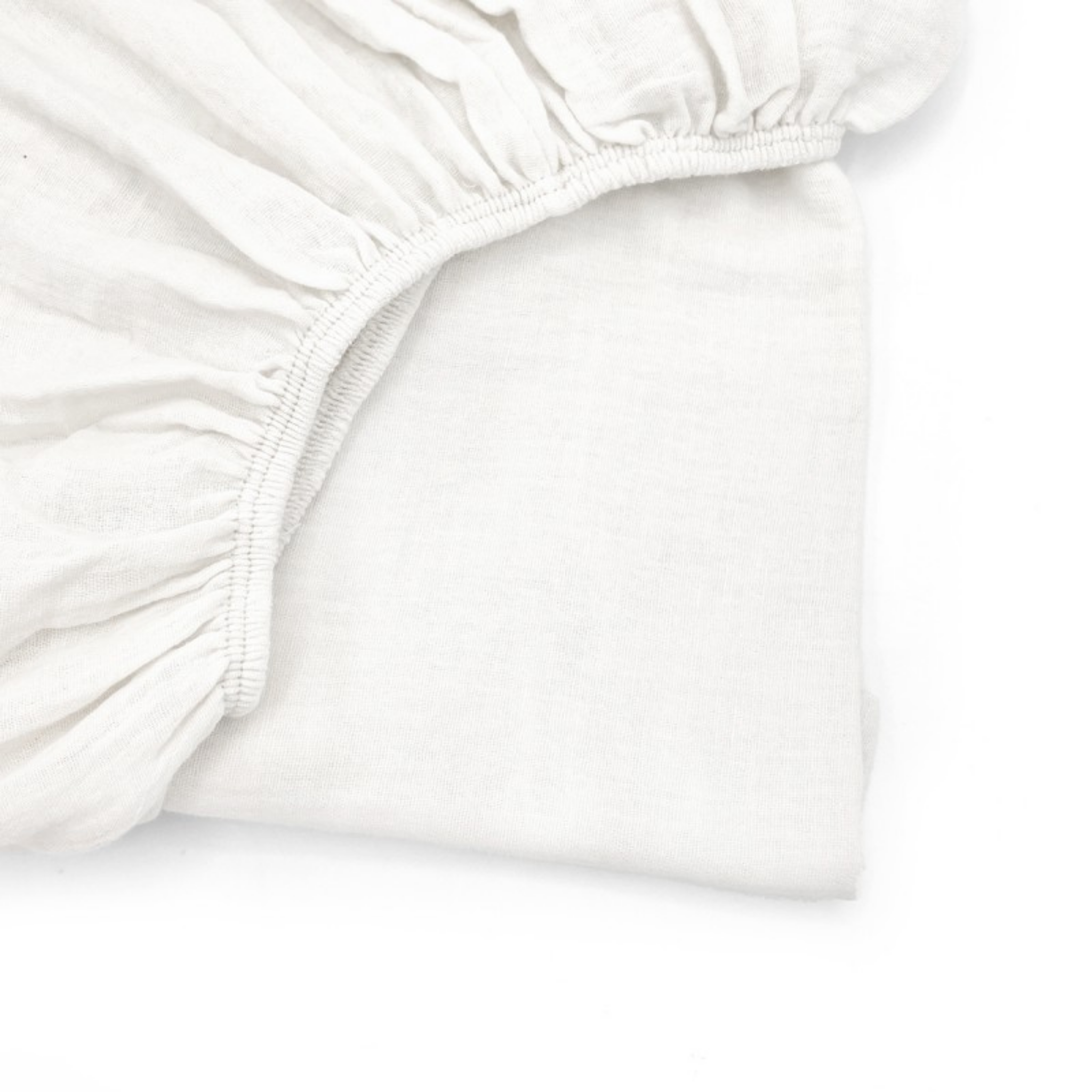 סדין לעריסה ולמיטה מתחברת מכותנה אורגנית - צבע לבן