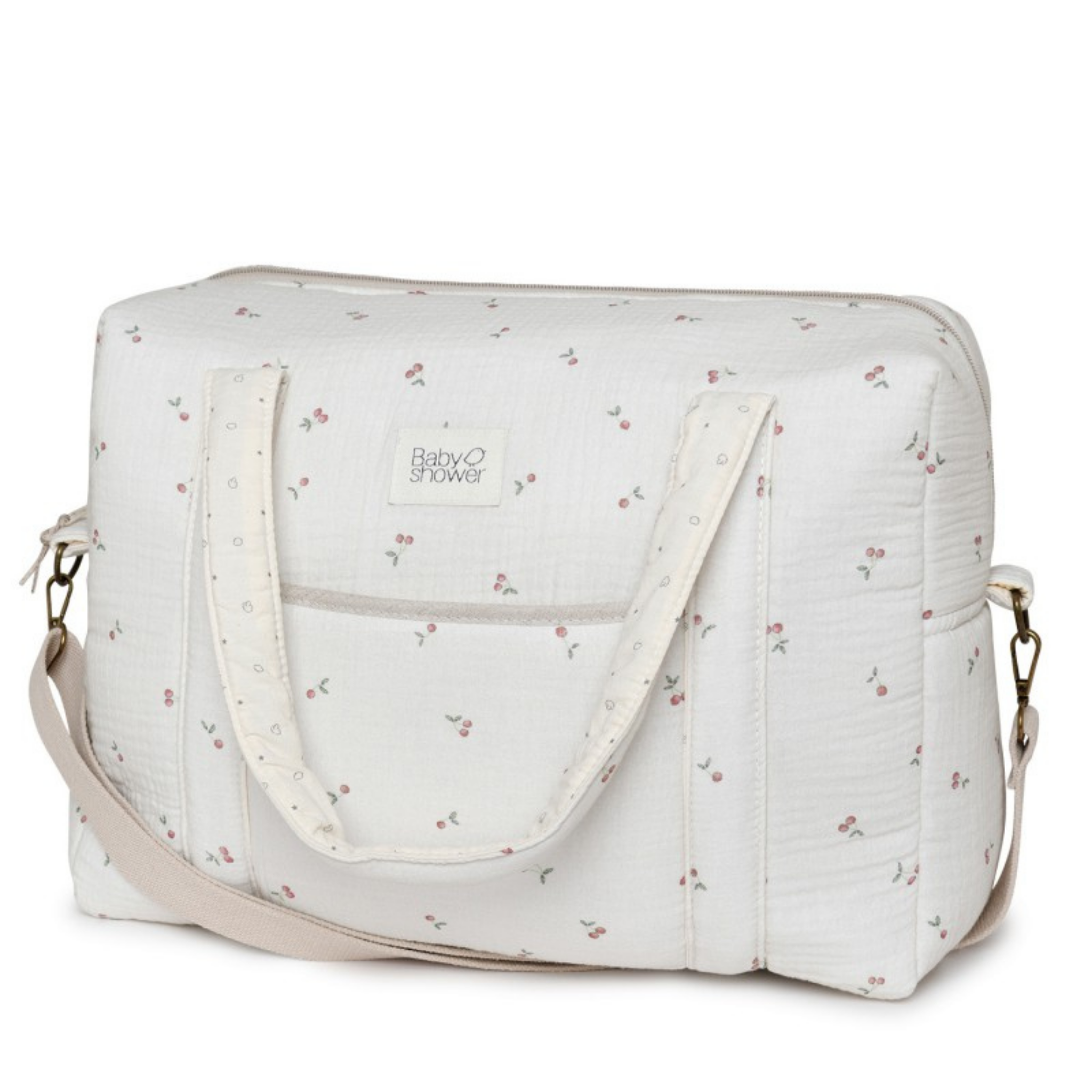 תיק החתלה ''קמילה'' מכותנה אורגנית - מעוטר בדובדבנים