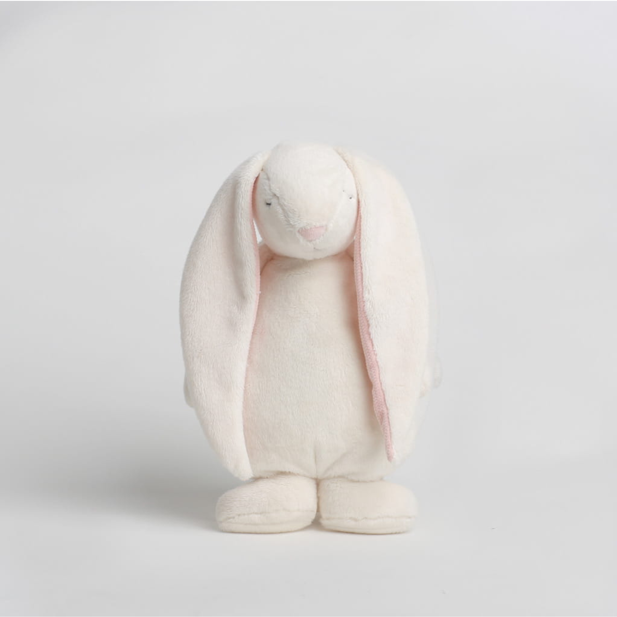 בובת moonie - ארנב לילה טוב מכותנה אורגנית - בצבע לבן פודרה