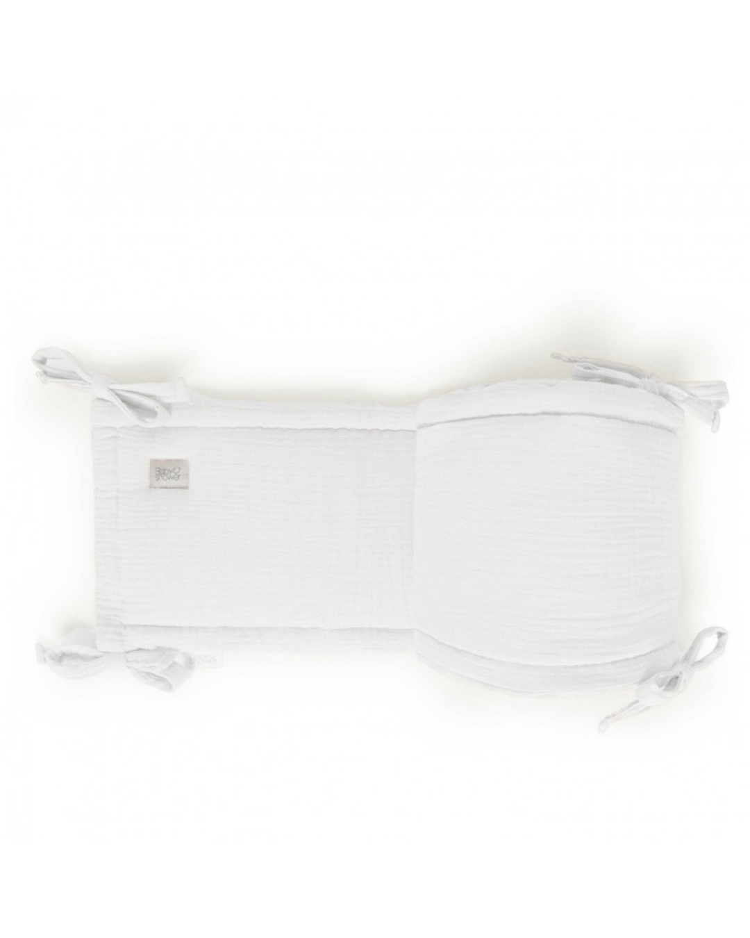 מגן ראש מכותנה אורגנית - מעוטר בעלים בצבע לבן