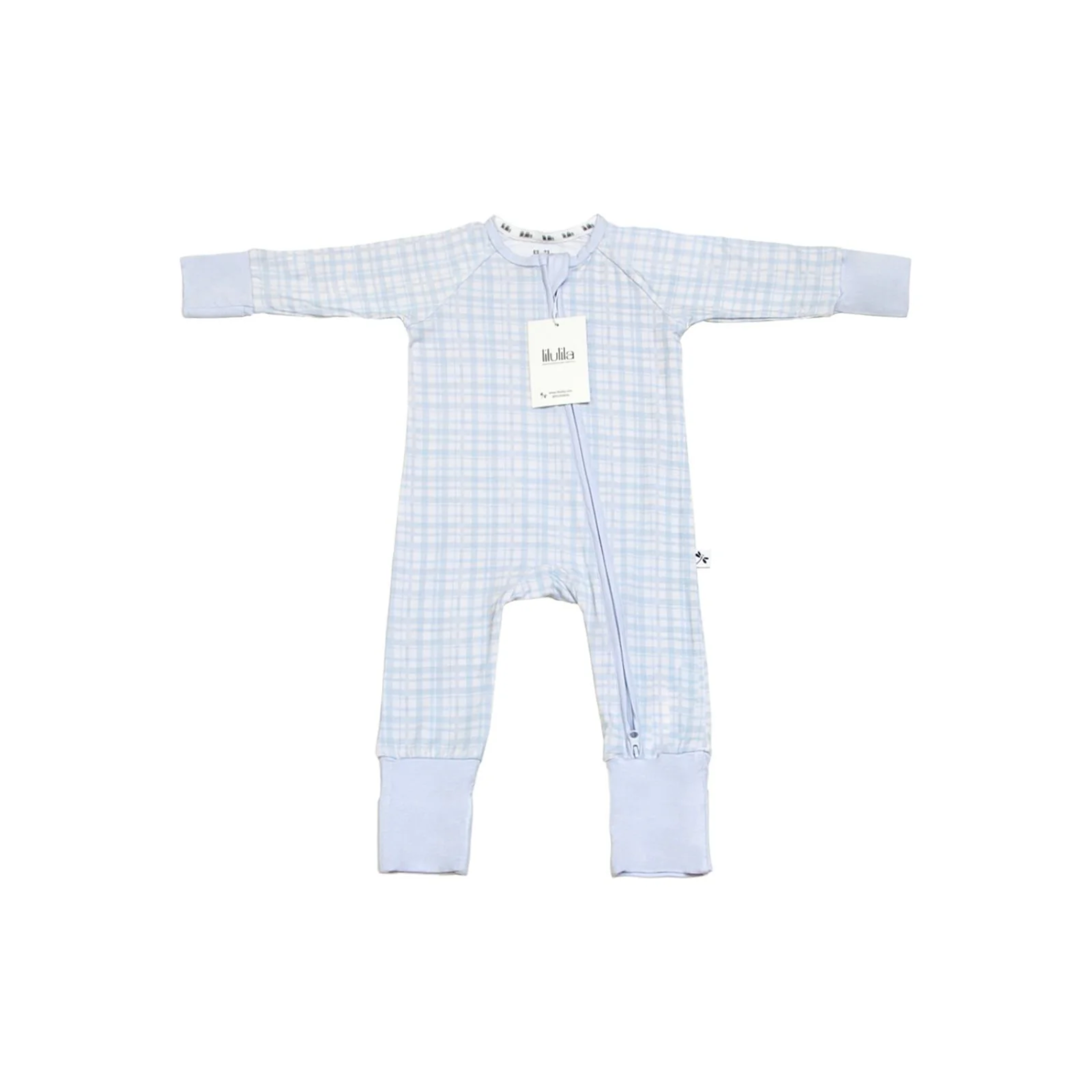 אוברול רוכסן - בגוון כחול משובץ