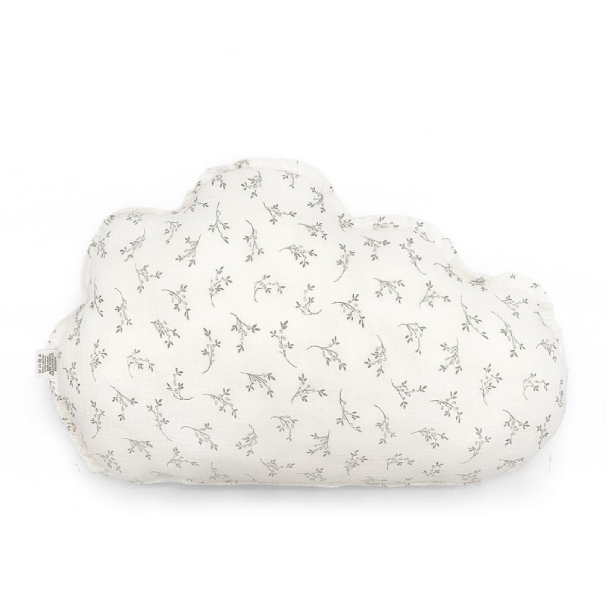 כרית בינונית בצורת ענן מכותנה אורגנית -מעוטרת בעלי זית