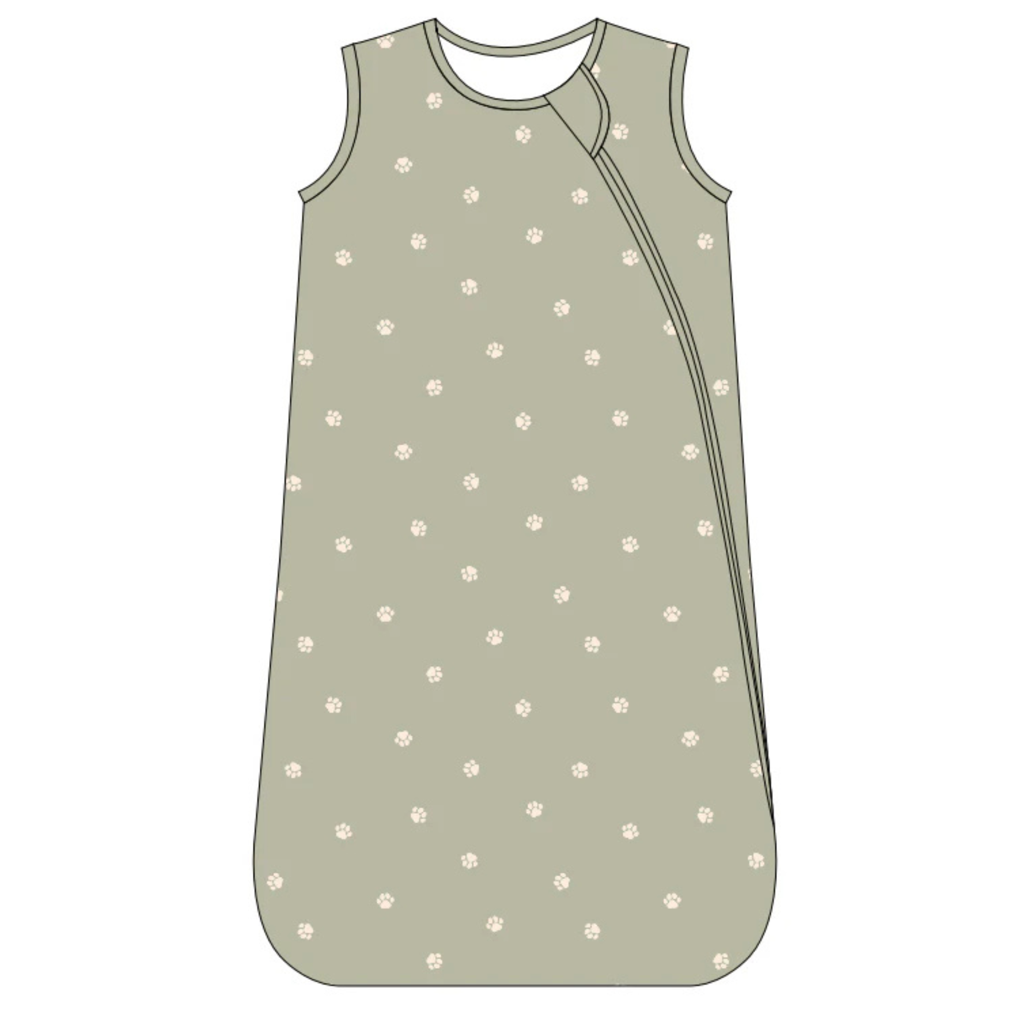 שק שינה גדול מבד במבוק – בצבע ירוק חאקי מעוטר ברגלי אריה