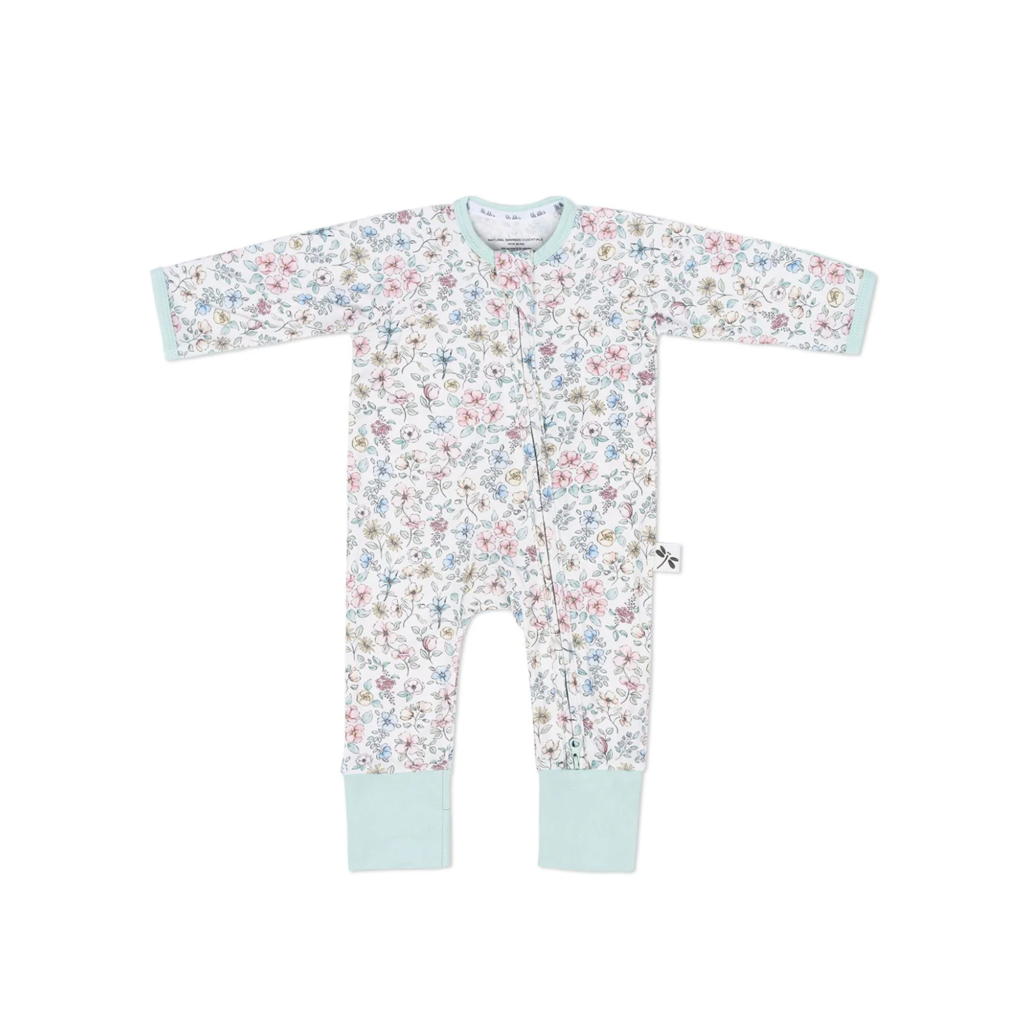 אוברול רוכסן -מעוטר בפרחים