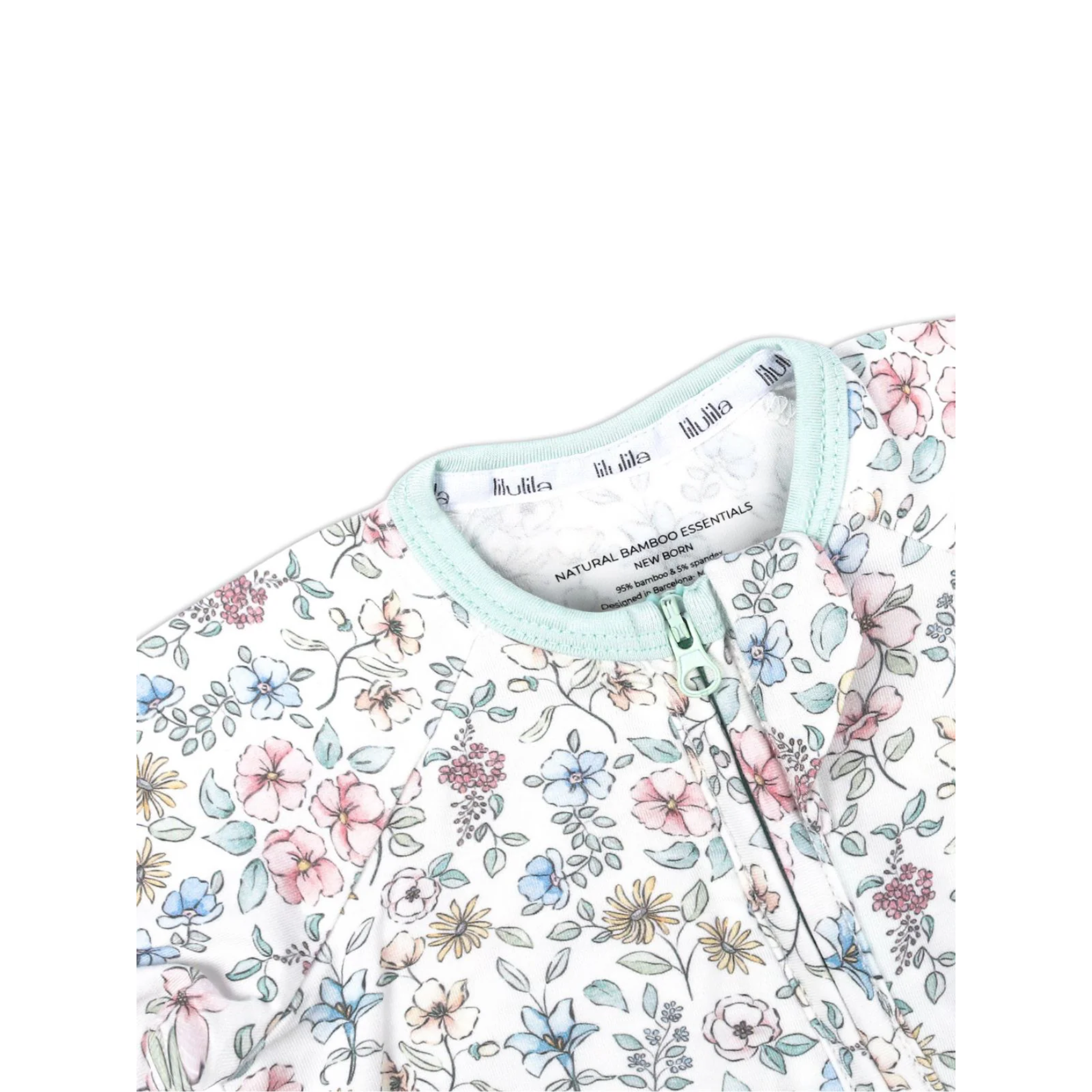 אוברול רוכסן -מעוטר בפרחים