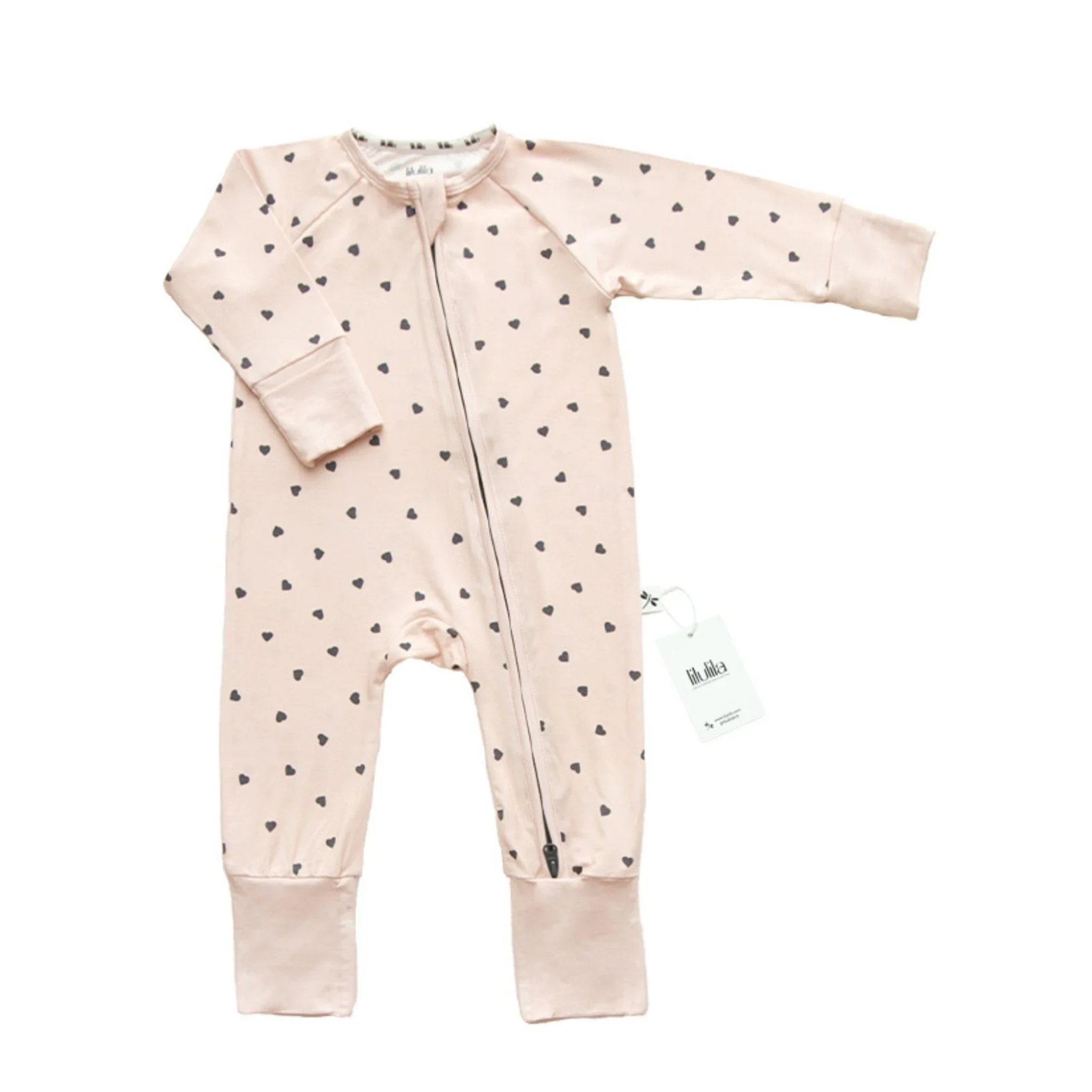 אוברול רוכסן - מעוטר בלבבות