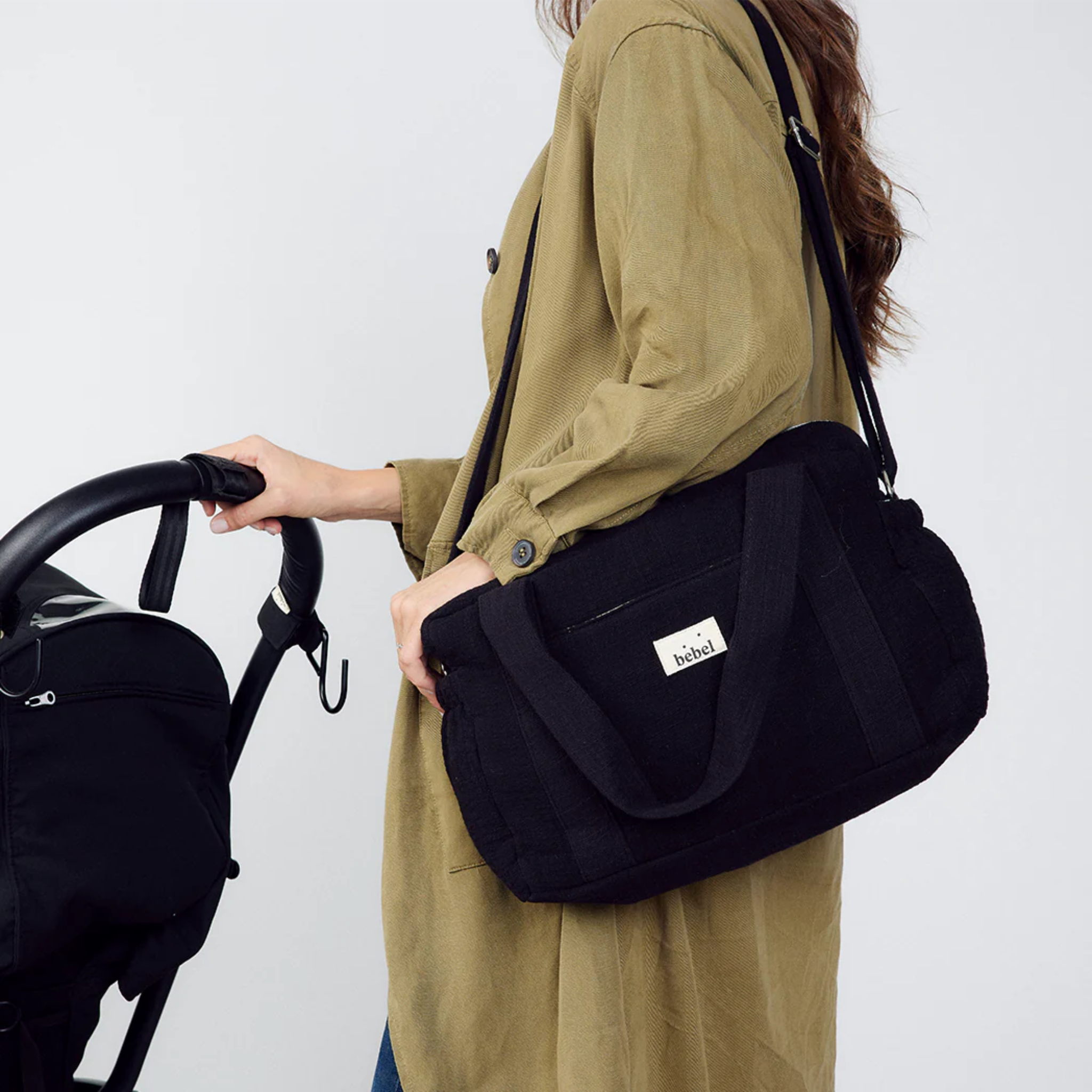 תיק החתלה "Middle" מכותנה אורגנית - בצבע שחור