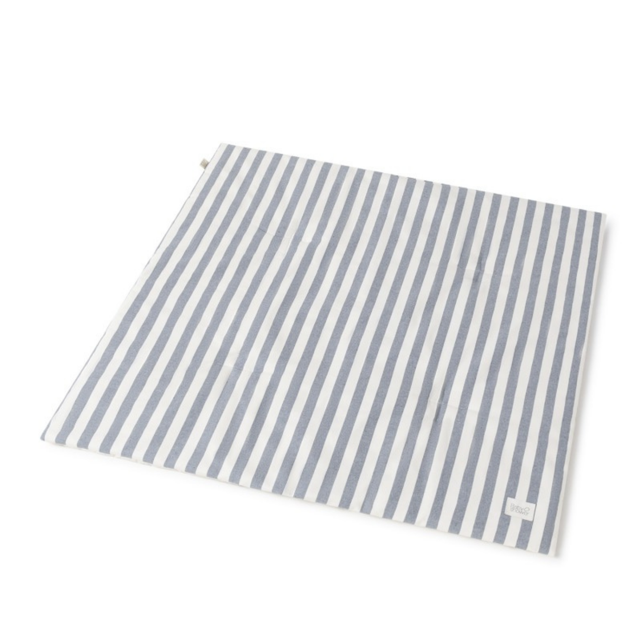 מחצלת פיקניק מכותנה אורגנית - מעוטרת בפסים כחול נייבי