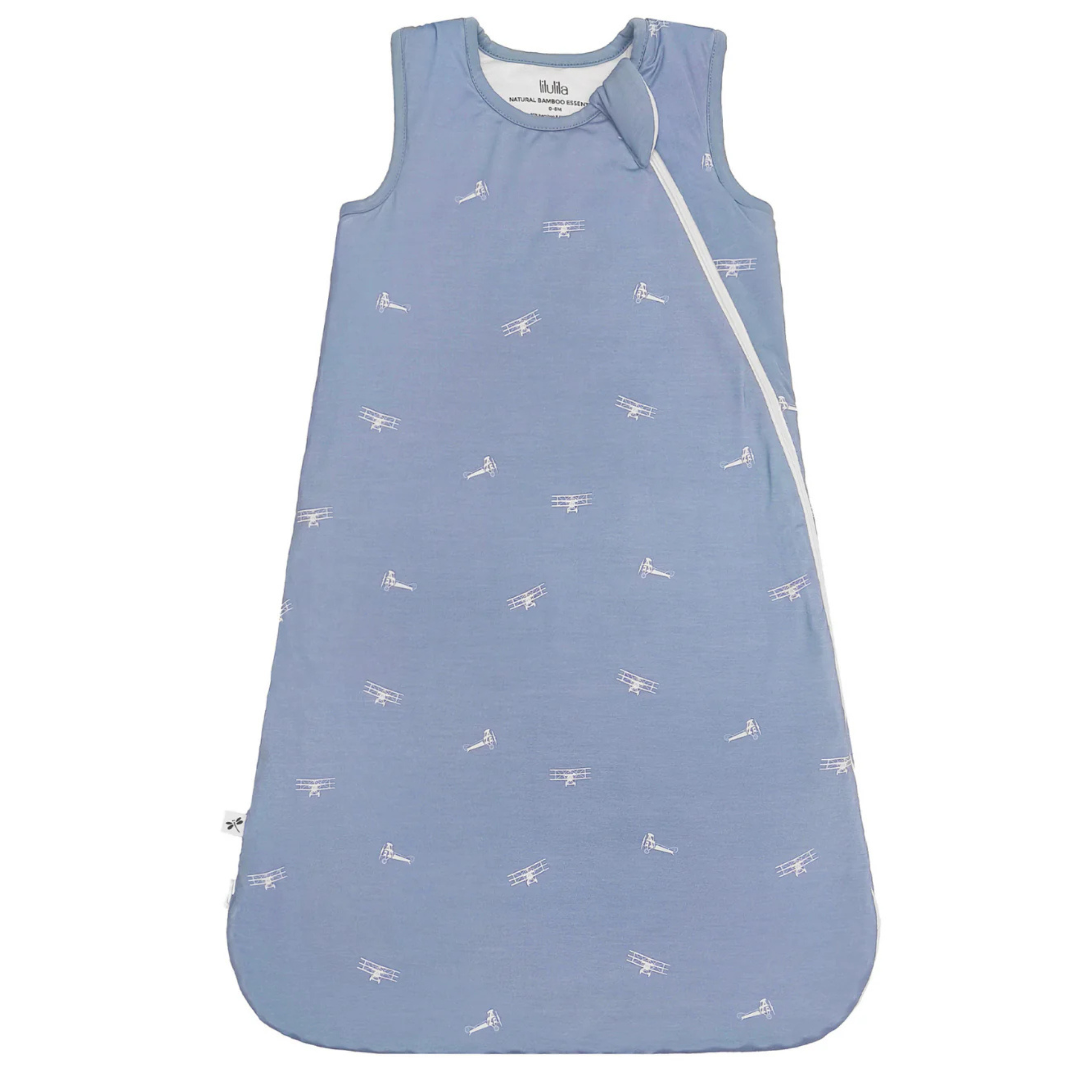 שק שינה גדול מבד במבוק – בצבע כחול מעוטר בציורי אווירונים