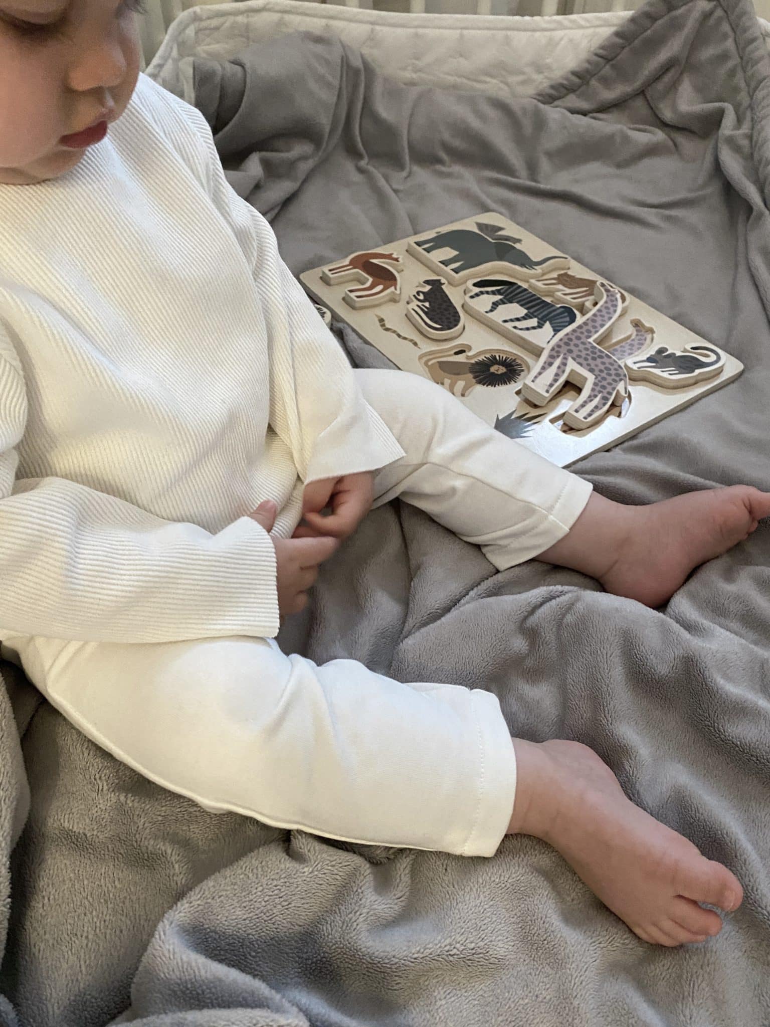 טייץ מכותנה ריב OEKO-TEX® בצבע לבן -A Basic Brand