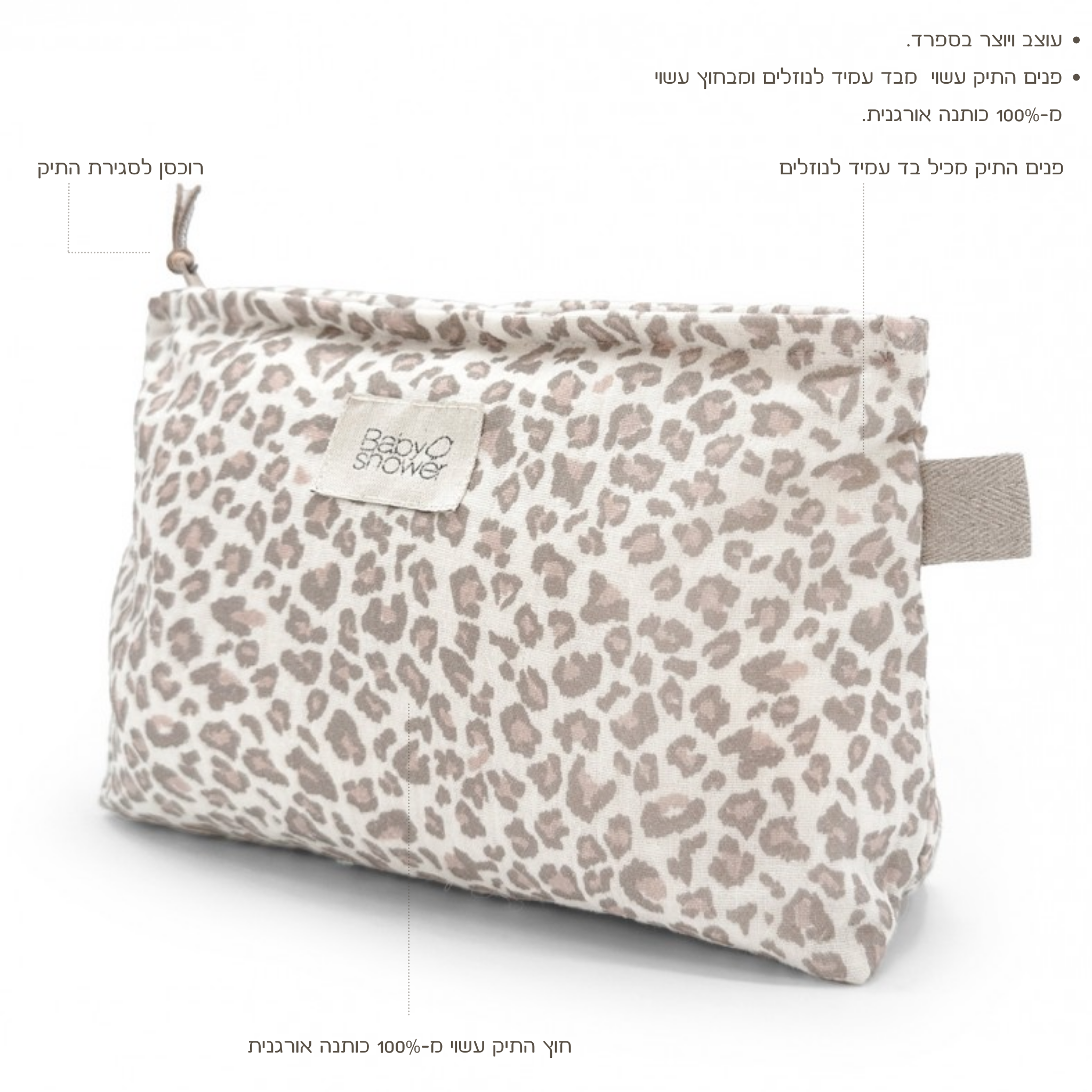 סט מנומר הכולל תיק עגלה + תיק חיתולים תואם