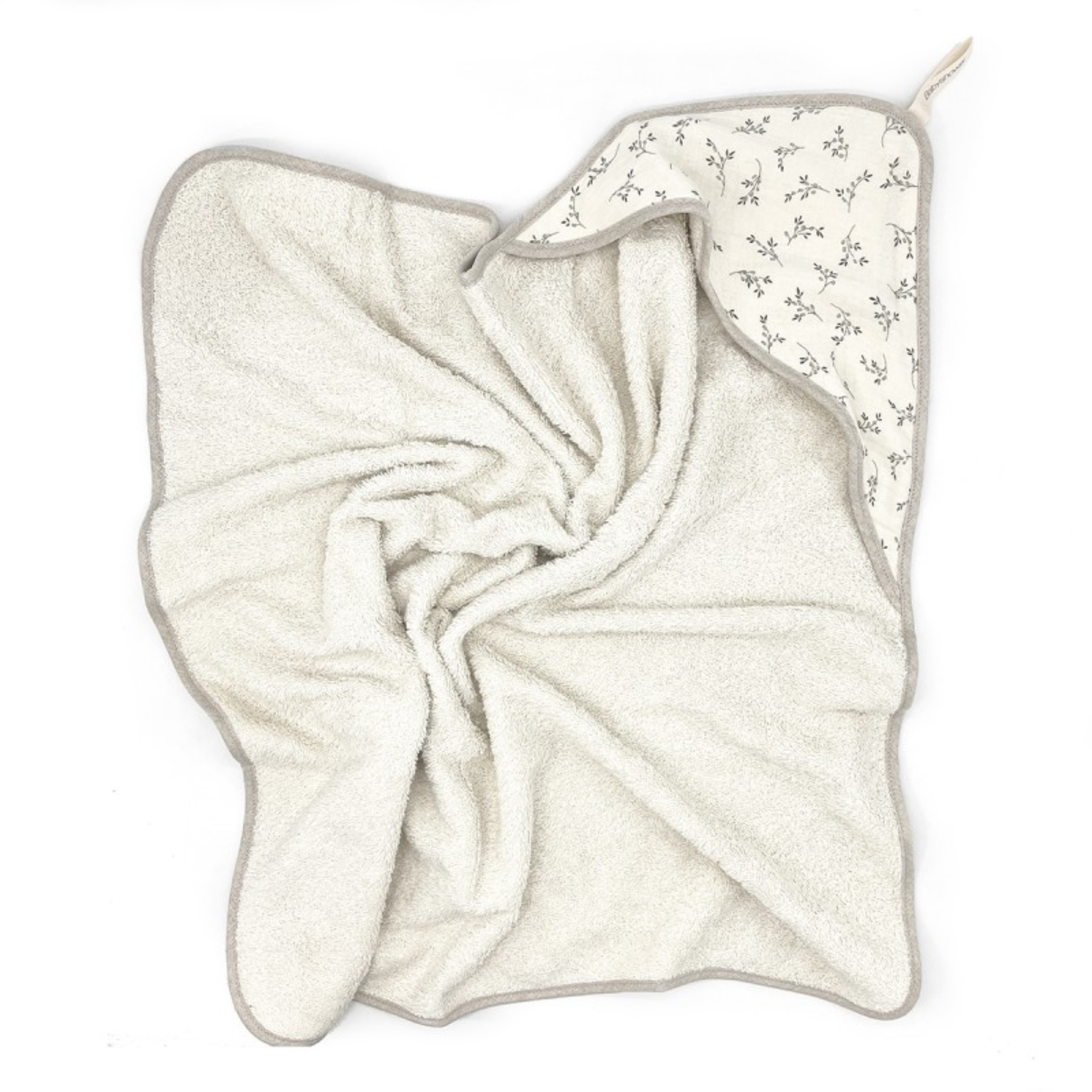 מגבת רחצה קפוצ'ון מכותנה אורגנית - מעוטרת בעלי זית