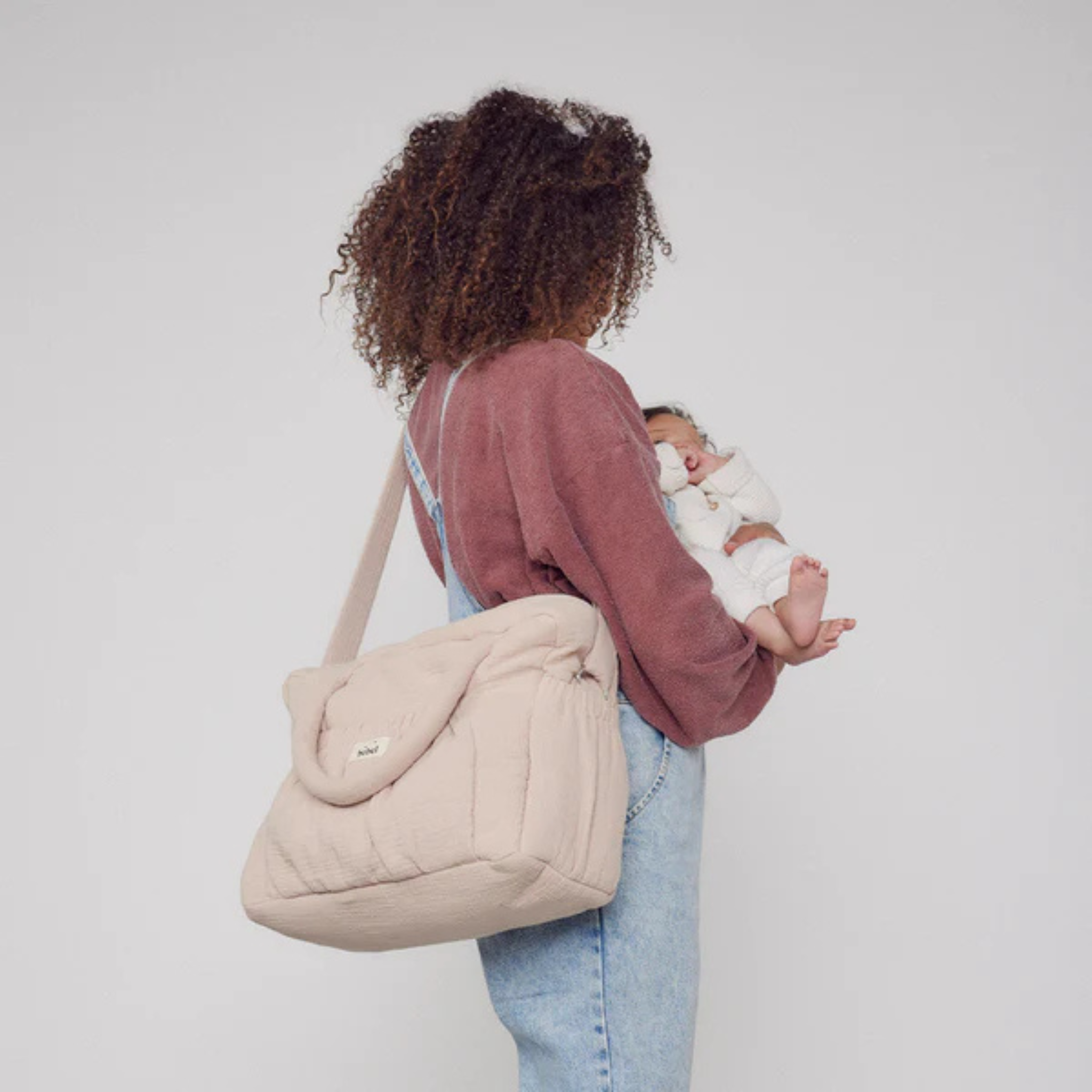 תיק החתלה "Like a candy" מכותנה אורגנית - בצבע אפור גראז'