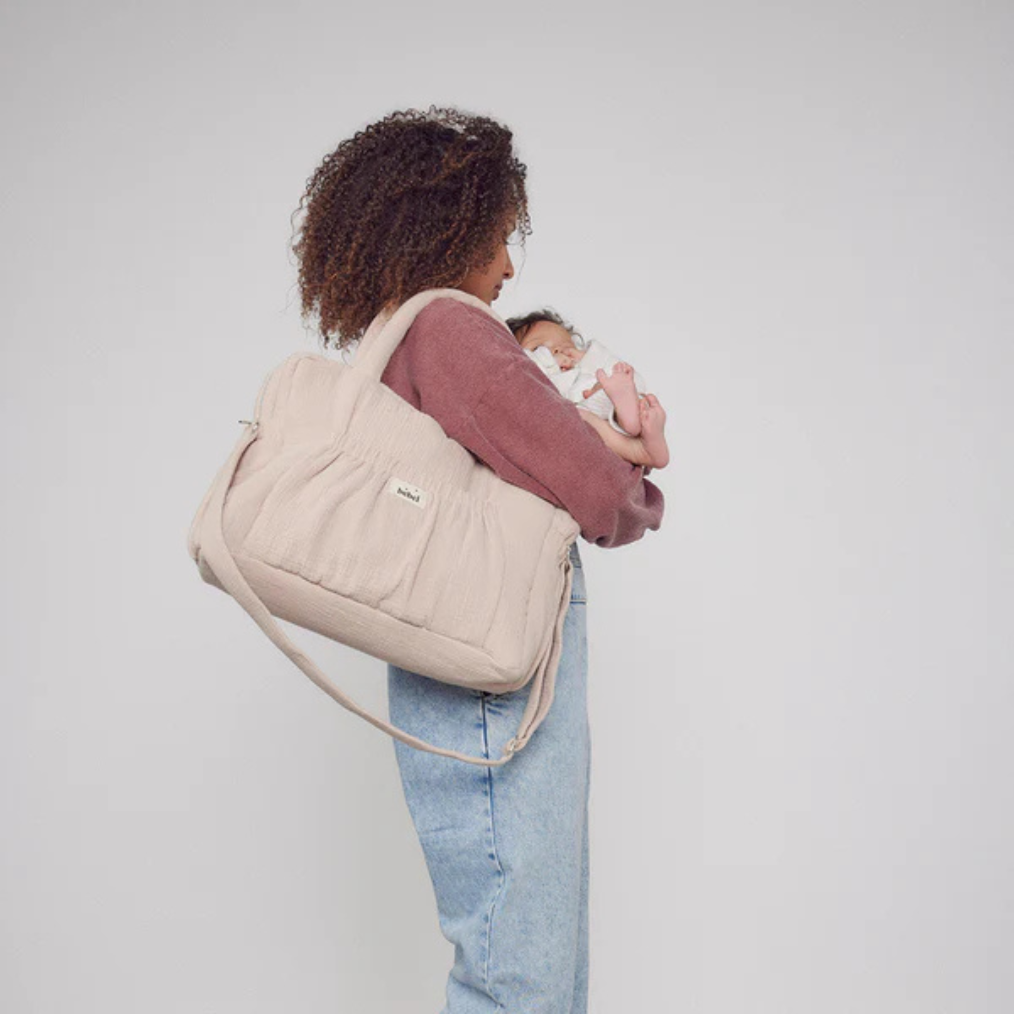 תיק החתלה "Like a candy" מכותנה אורגנית - בצבע אפור גראז'