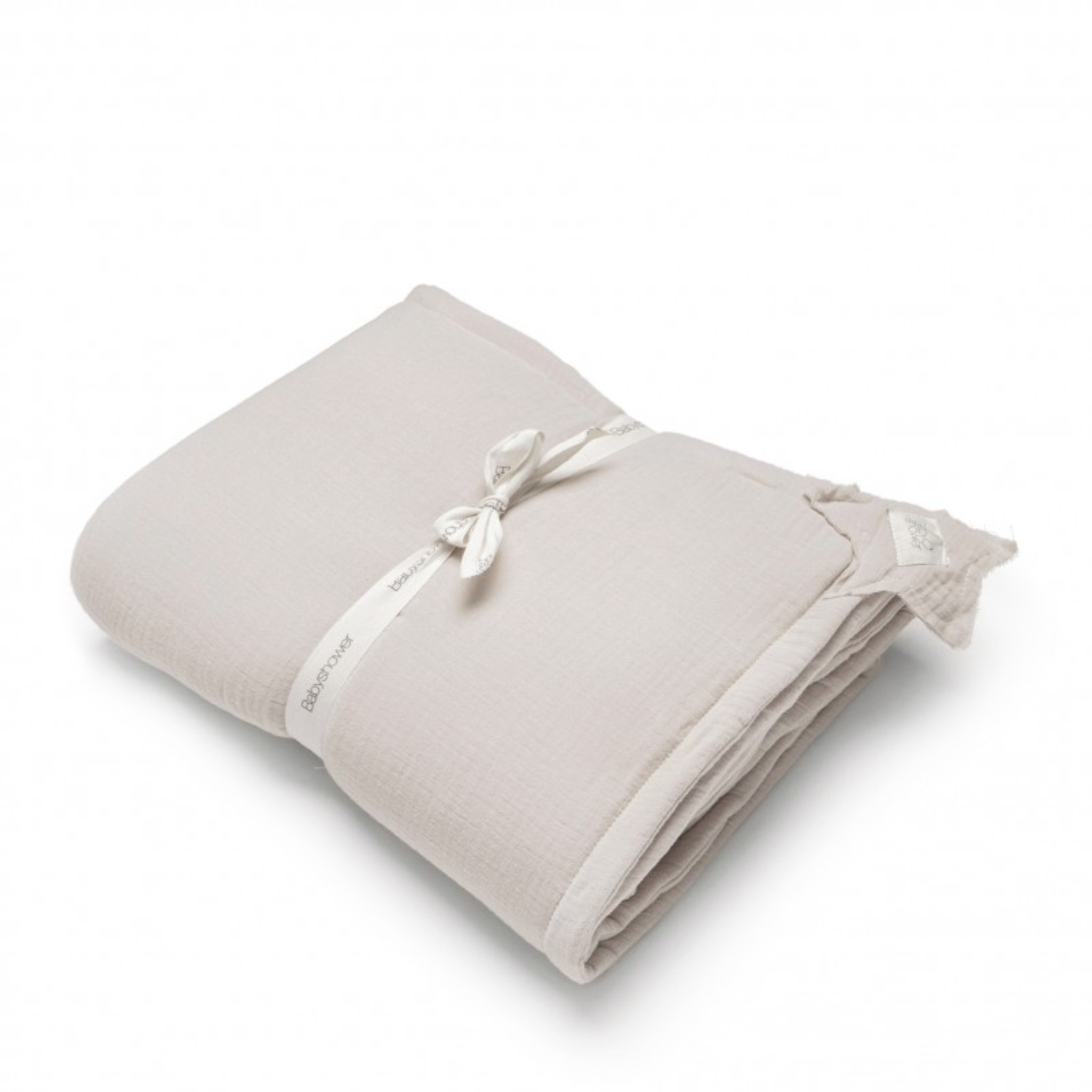 שמיכת פוך דקה מכותנה אורגנית - בצבע אפור בהיר