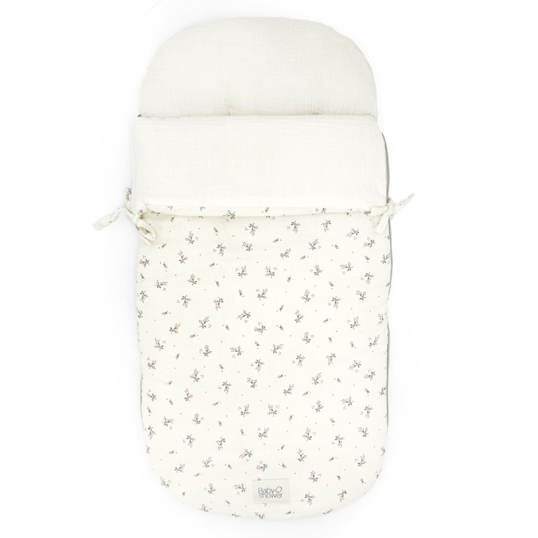 שמיכת חיבוקית משולבת בריפודית מכותנה אורגנית – מעוטרת בדומדמניות