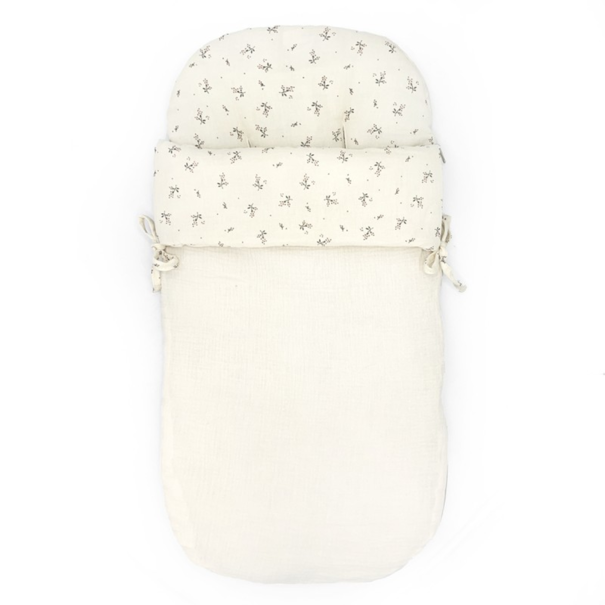 שמיכת חיבוקית משולבת בריפודית מכותנה אורגנית – מעוטרת בדומדמניות