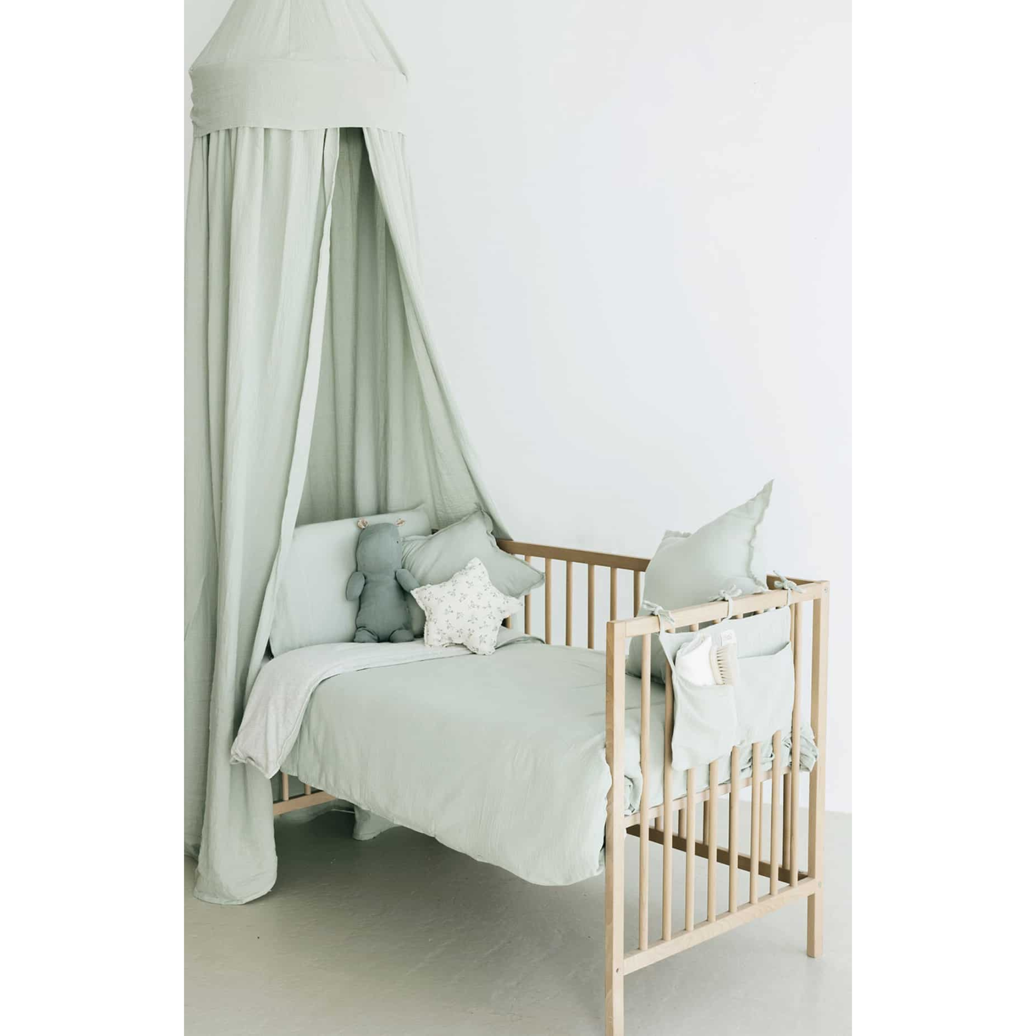 כילה גדולה מכותנה אורגנית - בצבע ירוק פיסטוק