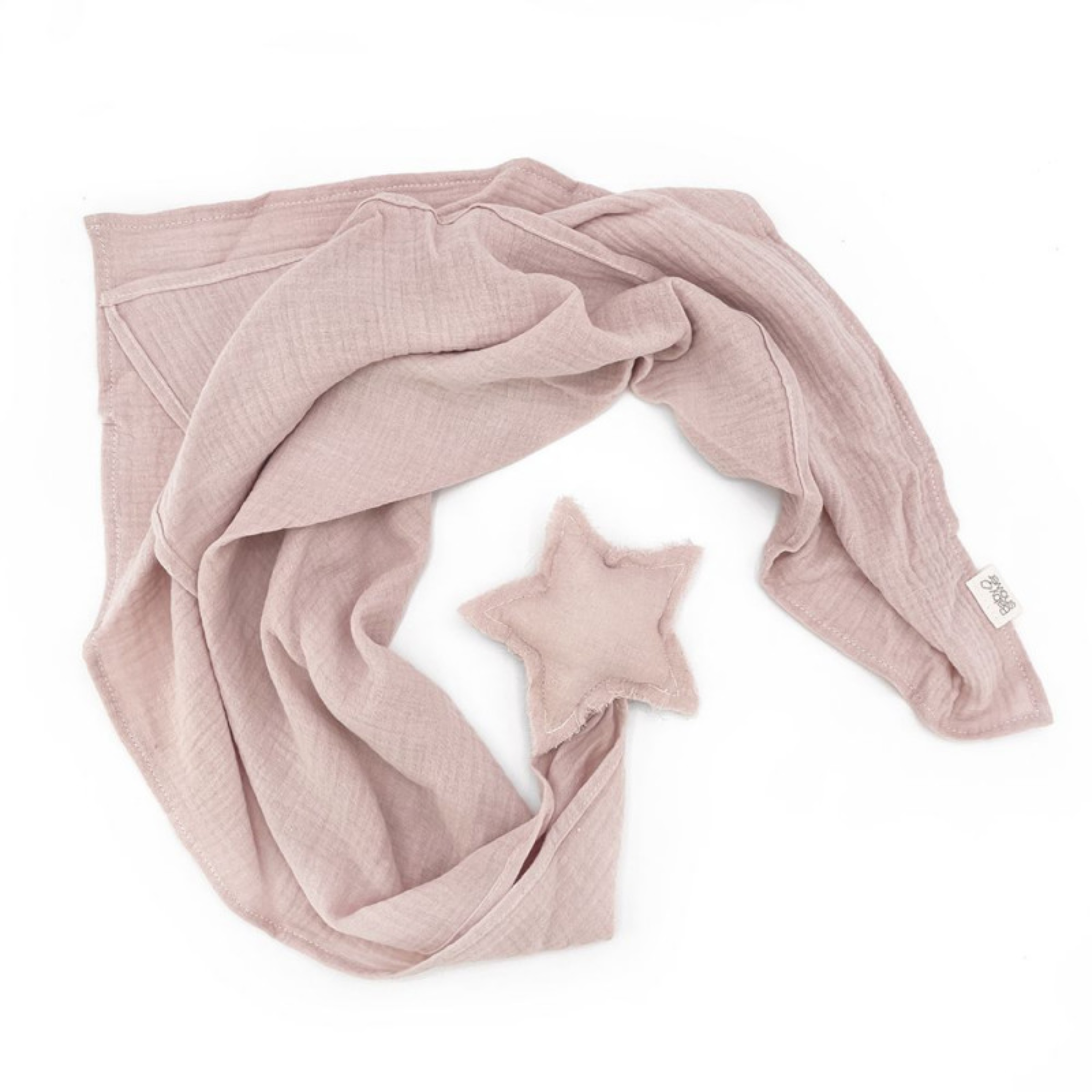 שמיכי עם כוכב מכותנה אורגנית - בצבע ורוד ניוד