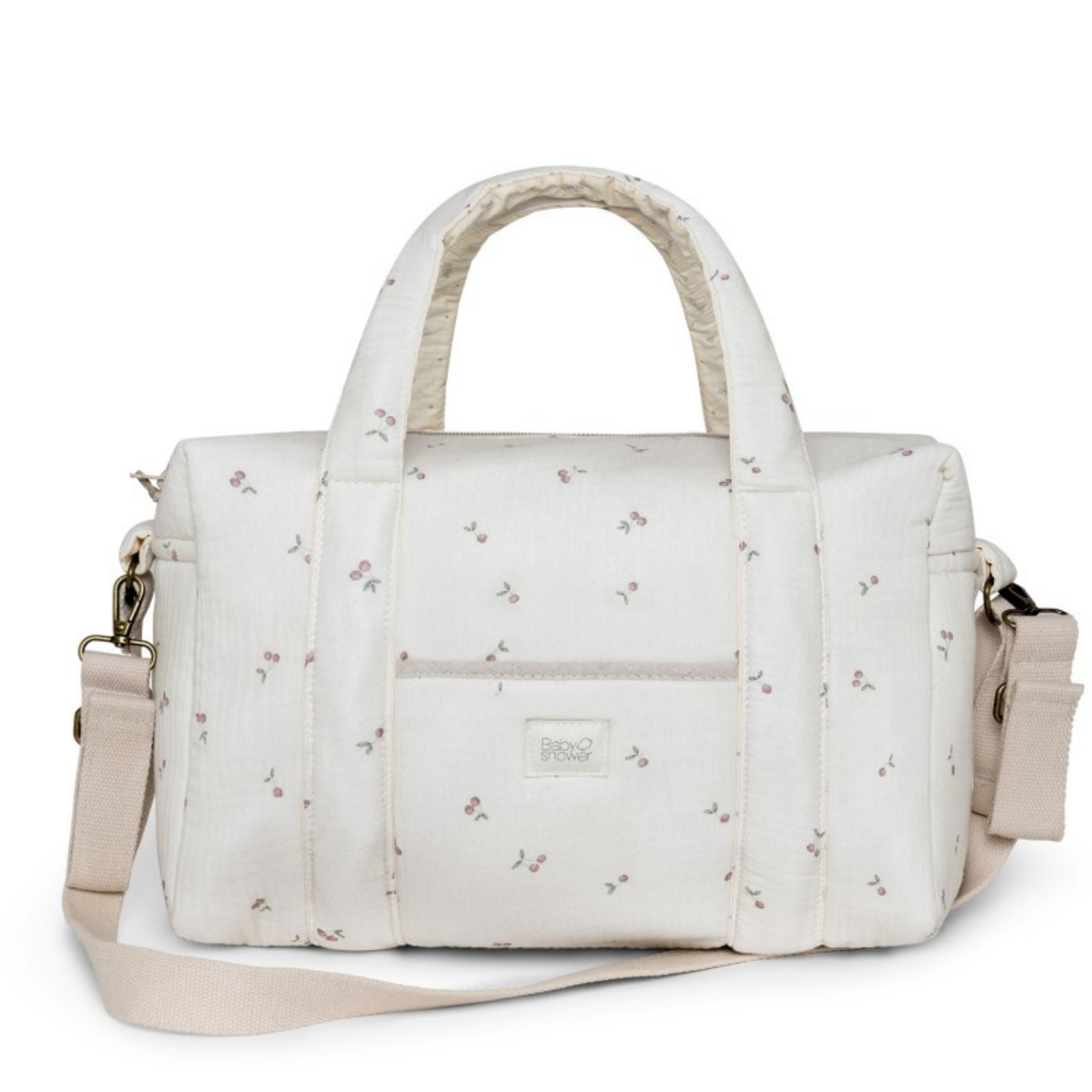 תיק עגלה מדגם High Park מכותנה אורגנית - מעוטר בדובדבנים