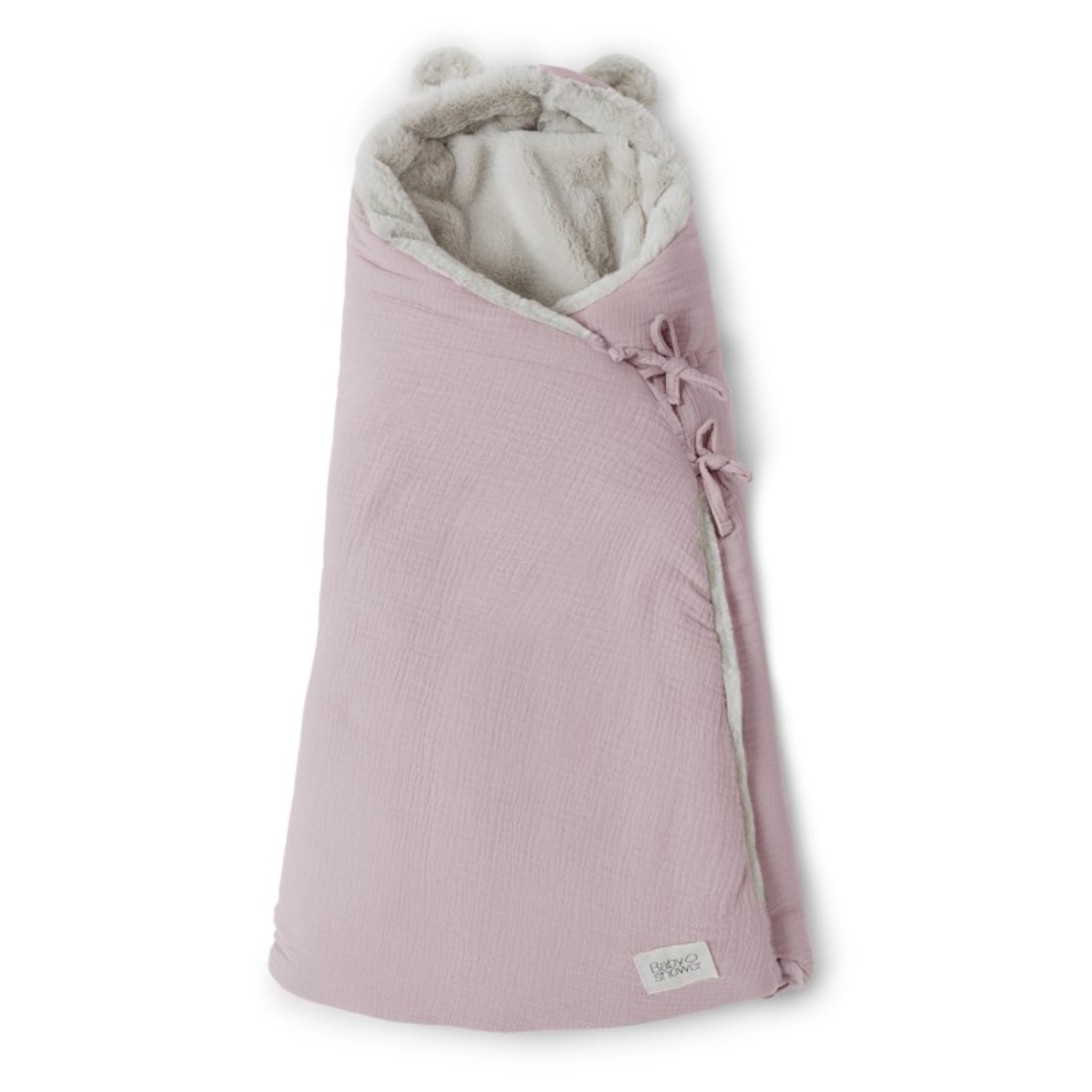 שמיכת חיבוקית מכותנה אורגנית – בצבע ורוד ניוד