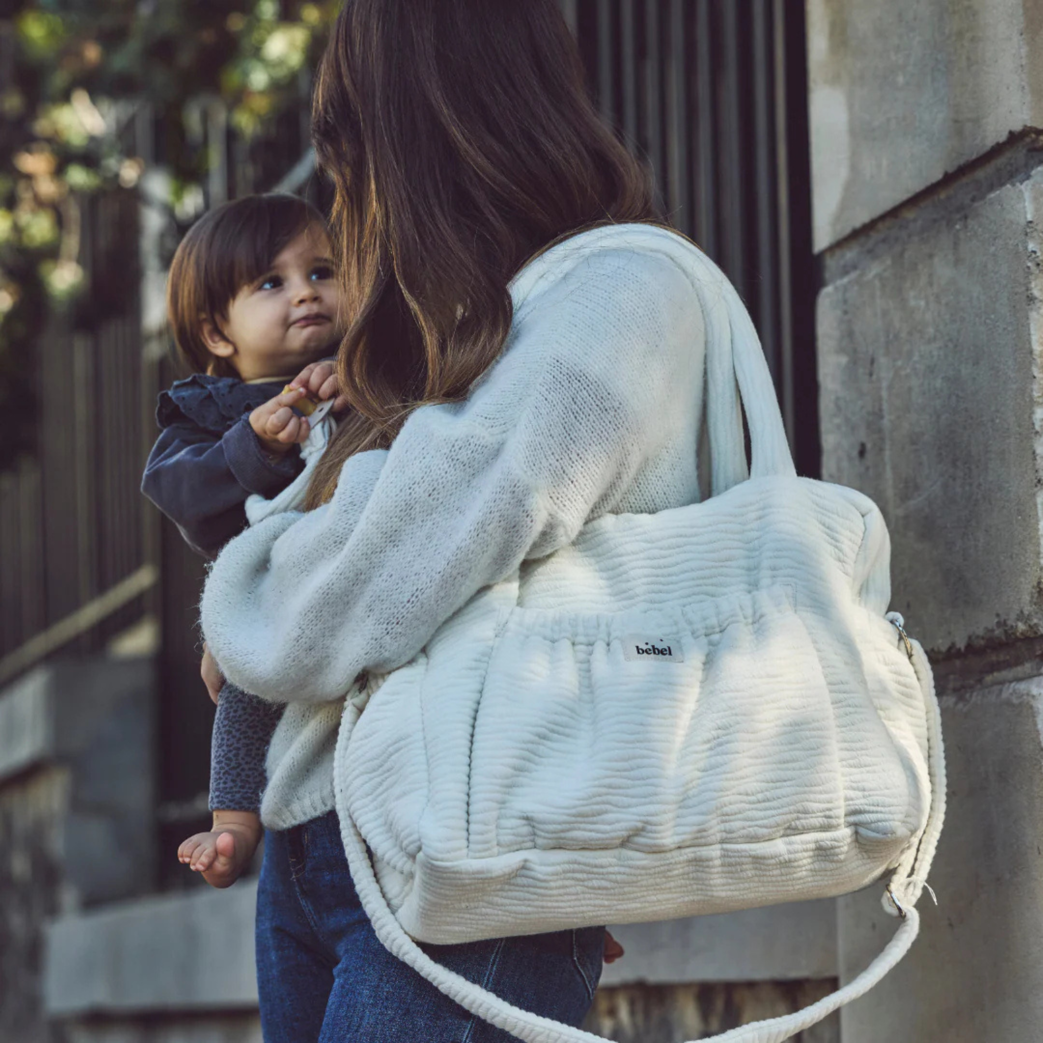 תיק החתלה "COMME UN BONBON WAVY" מכותנה אורגנית - בצבע קרם