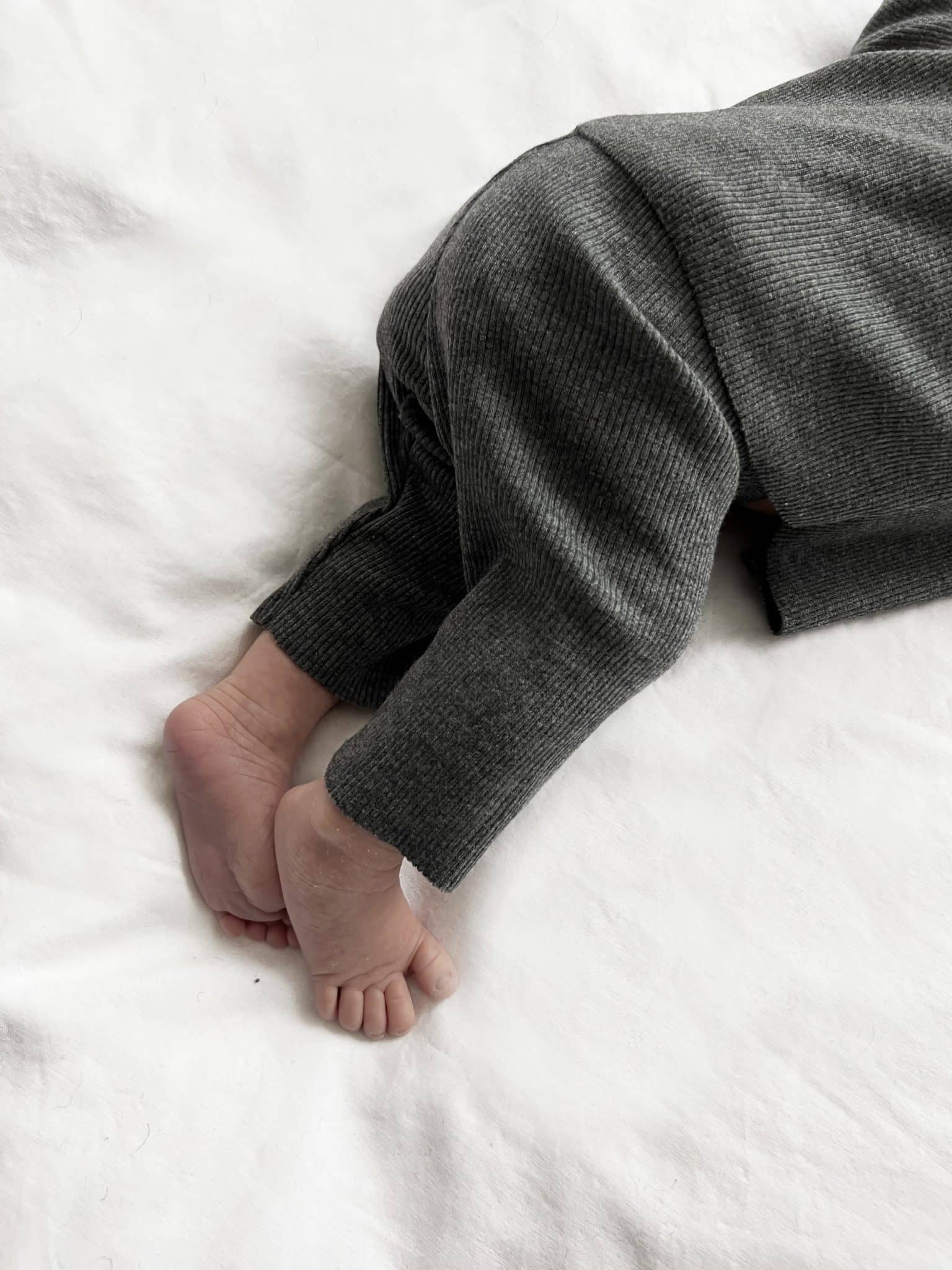 טייץ מכותנה ריב OEKO-TEX® בצבע אפור כהה -A Basic Brand