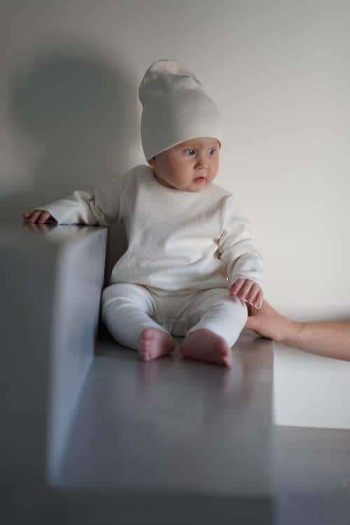 טייץ מכותנה ריב OEKO-TEX® בצבע לבן -A Basic Brand